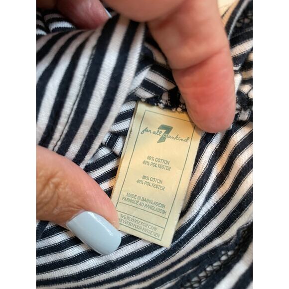 7 For All Mankind short sleeve top boat neck striped lightweight 24 mo - Picture 6 of 6